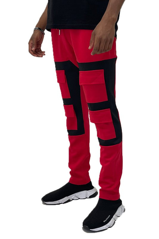 Color Block Cargo Track Pant