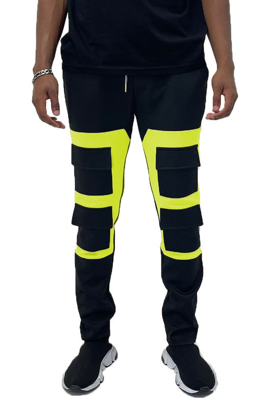 Color Block Cargo Track Pant