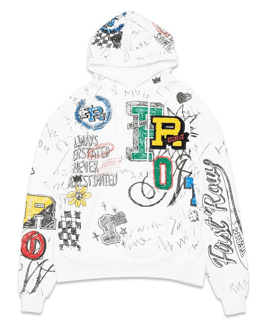 All Over Doodling Hoodie - White