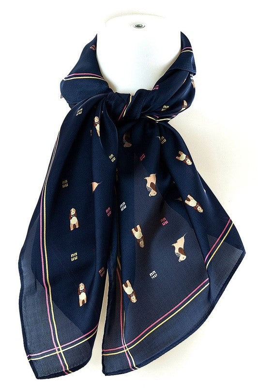 Doggy Real Silky Feel Square Scarf