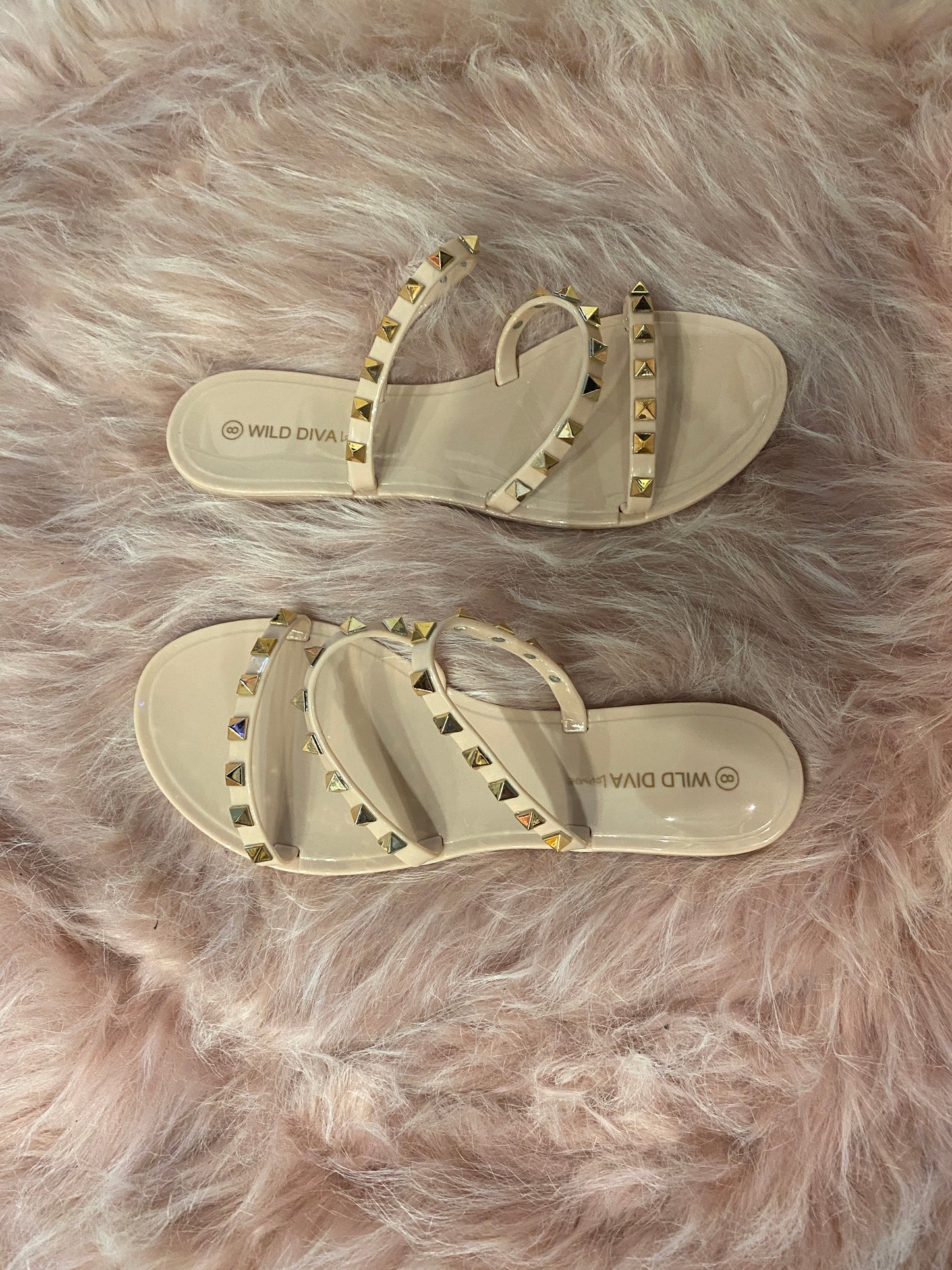Studded Sandals - Nude